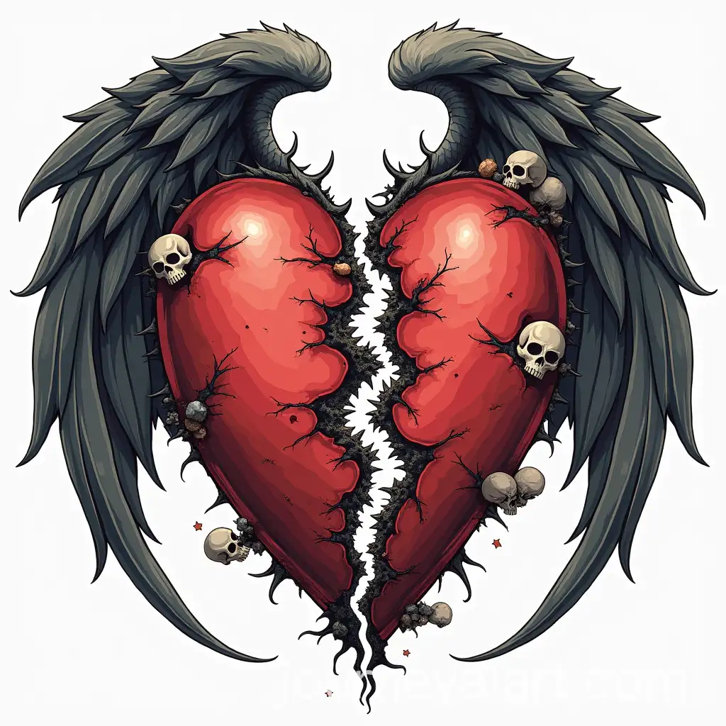 Broken-Heart-Graphic-with-Wings-and-Thorns-Held-Together-by-Mini-Chain