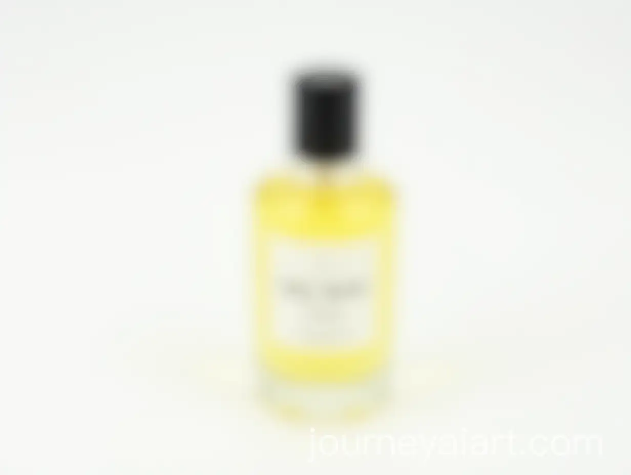 Elegant-Small-Perfume-Bottle-with-Yellow-Liquid-and-White-Label-on-White-Background