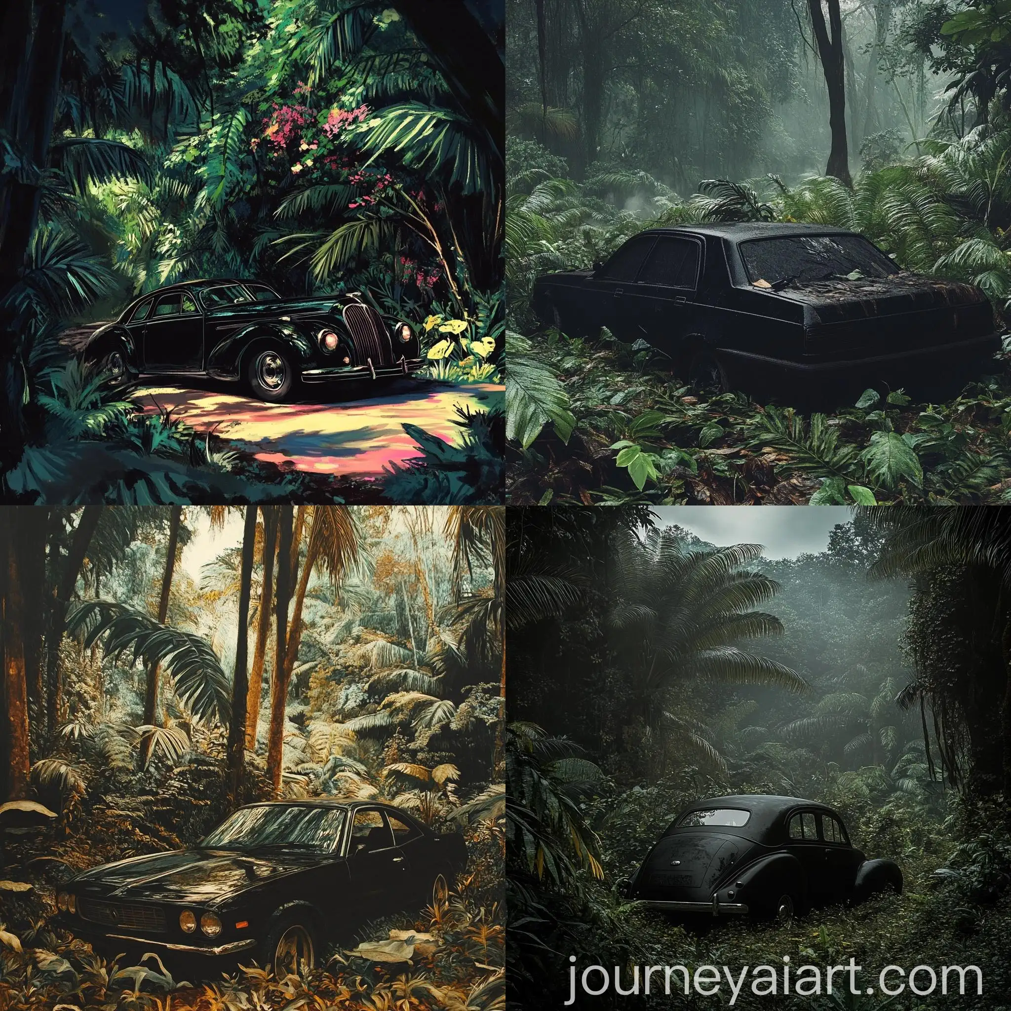 Black-Car-in-Jungle-Setting