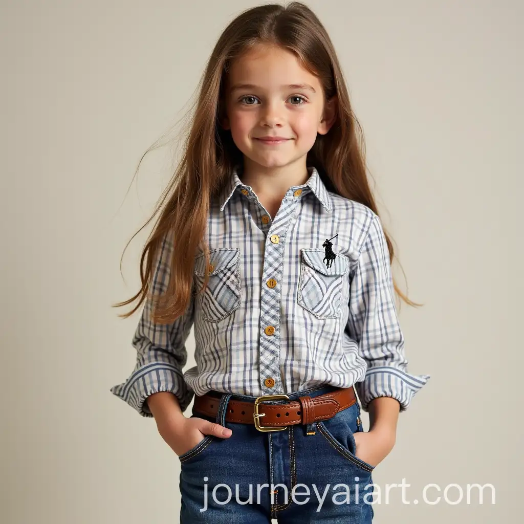 12YearOld-Girl-Wearing-Ralph-Lauren-Shirt-and-Jeans-with-Belt