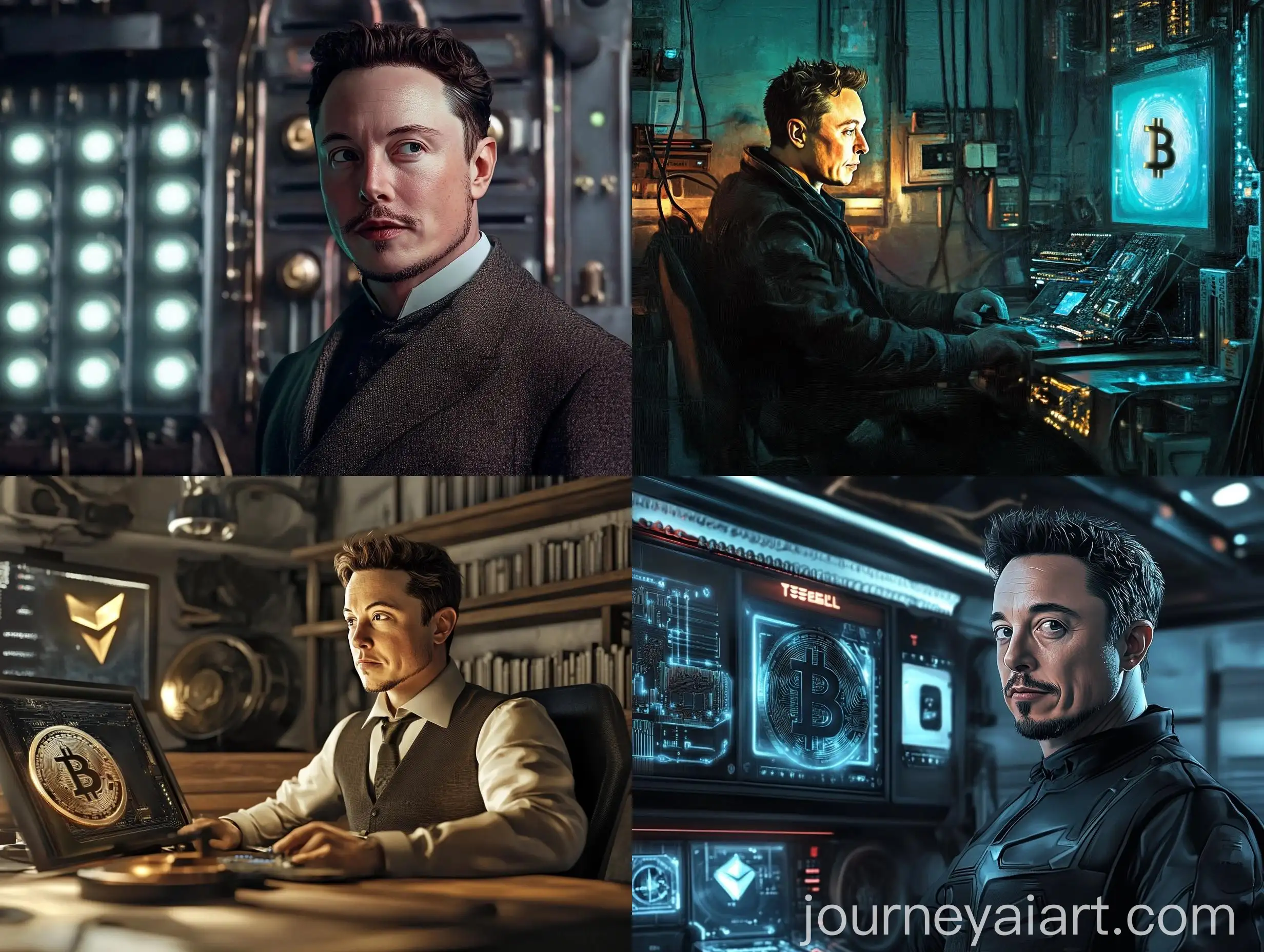 Nikola-Tesla-in-a-Bitcoin-Mining-Lab-Photorealism