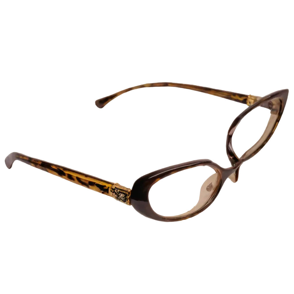 Ladys-Brown-Glasses-on-a-Black-Case-PNG-Image-for-Versatile-Use