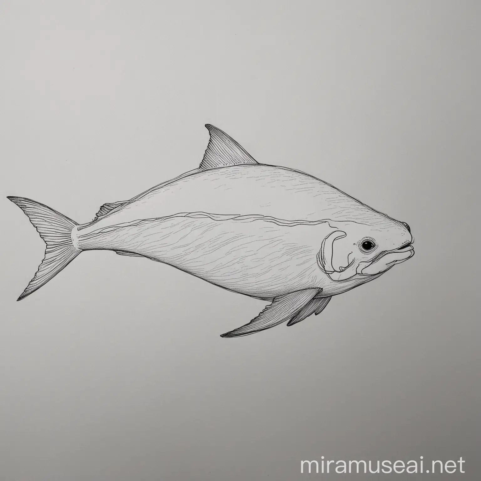 Vaquita Black and White Outline for Coloring