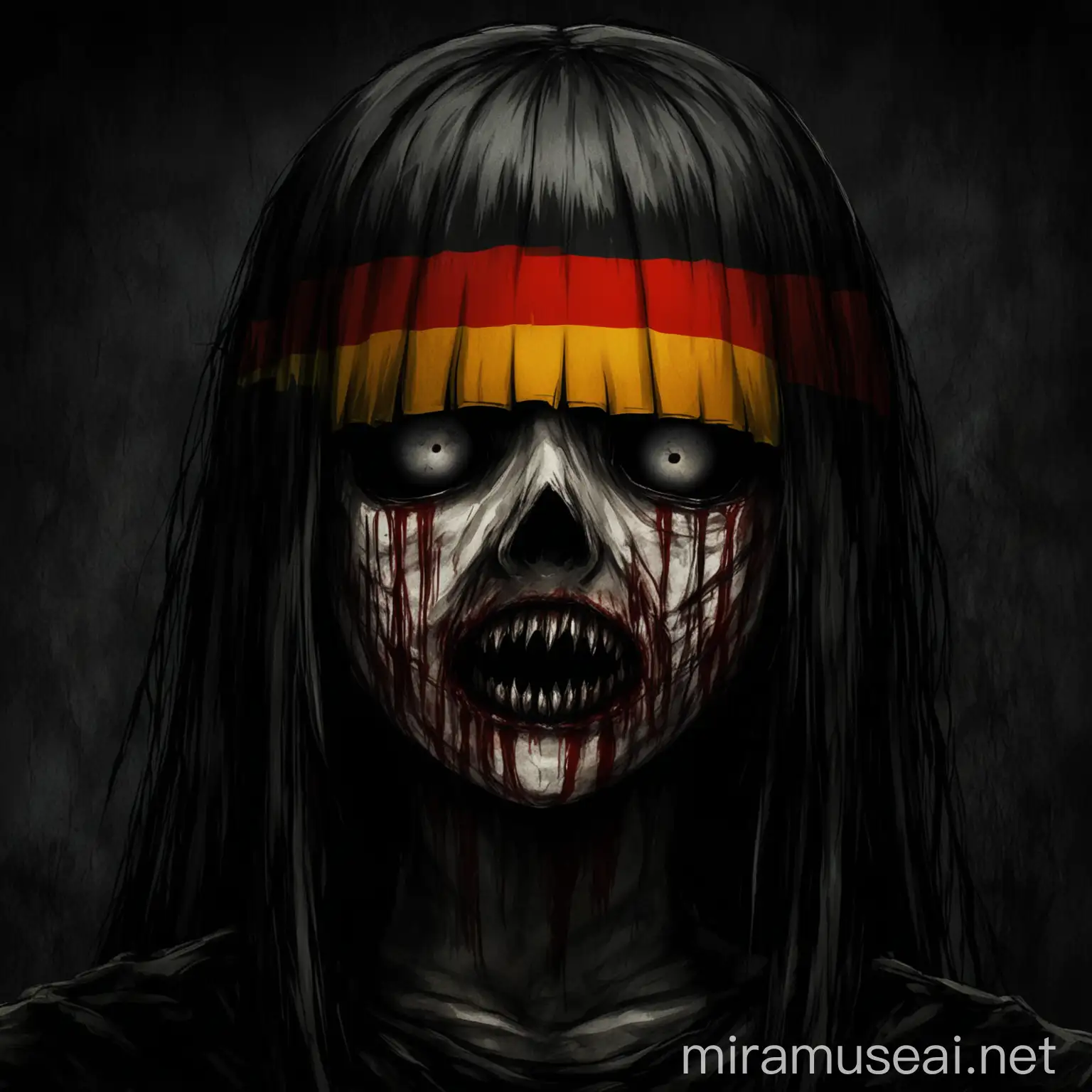 Dark German Horror Story YouTube Channel Profile Picture with National Flag Colors