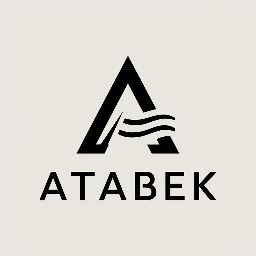 a vector logo design,with the text "Atabek", main symbol:A,Minimalistic,clear background