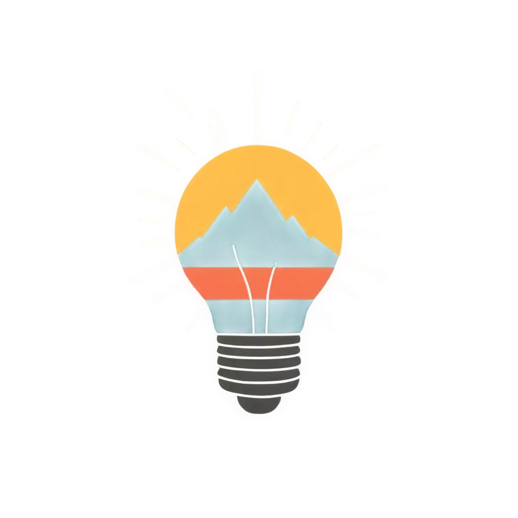 subtle image of a sunrise, mountain, or lightbulb to symbolize growth or enlightenment.