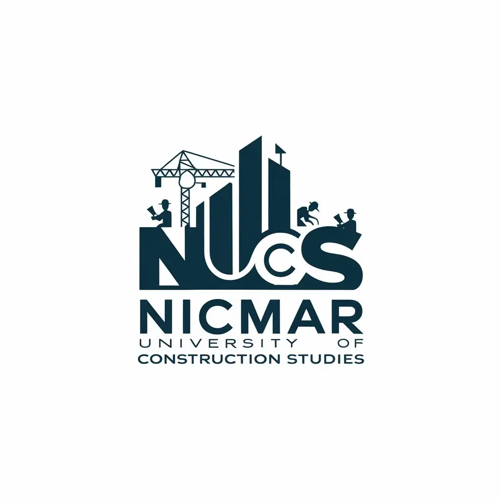 Logo Design for NICMAR University of Construction Studies Elegant Text with NUCS Symbol in Education Industry