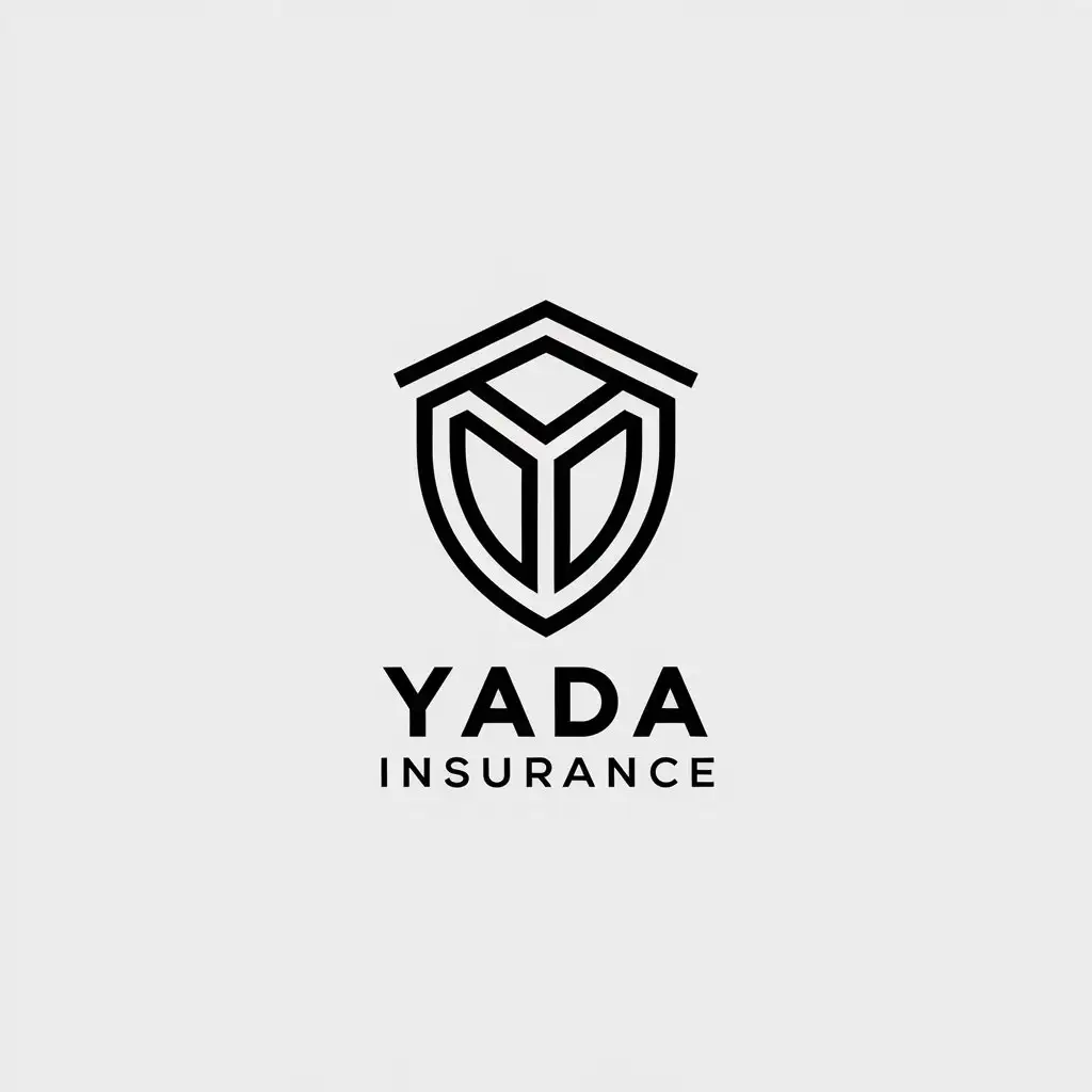 LOGO Design for YADA Insurance Minimalist Shield with Protective Y Roof Symbol