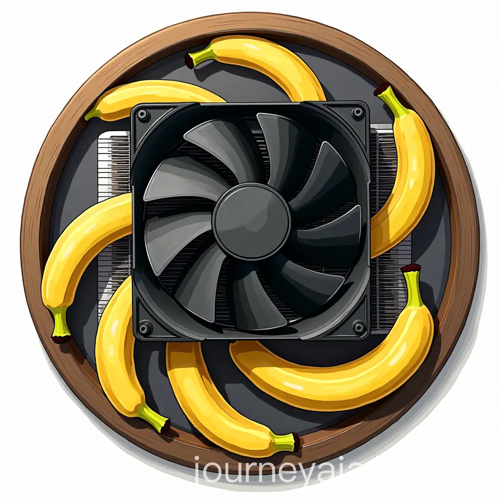 Video-Card-Cooler-with-Banana-Blades-in-a-Round-Frame