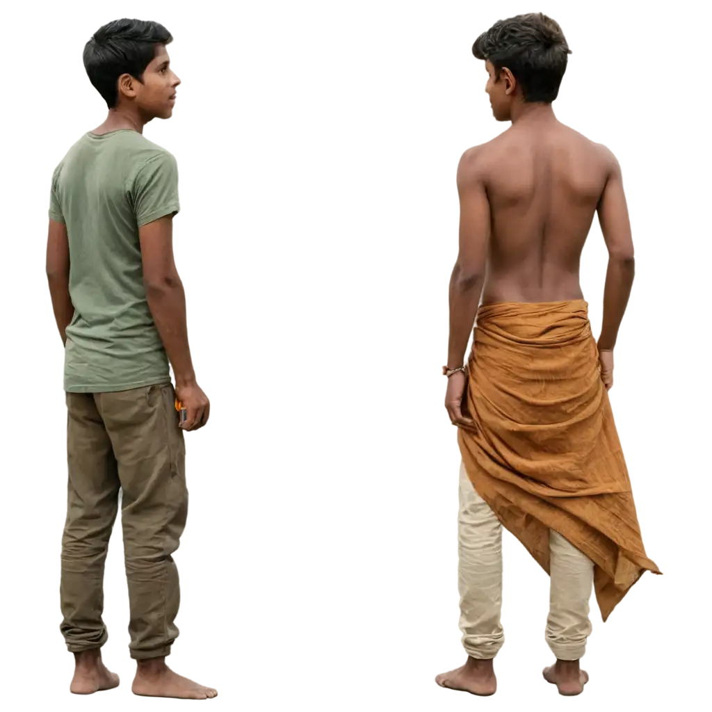 Back-Side-View-of-Poor-Indian-People-Standing-PNG-Image-for-Social-Awareness-and-Cultural-Representation