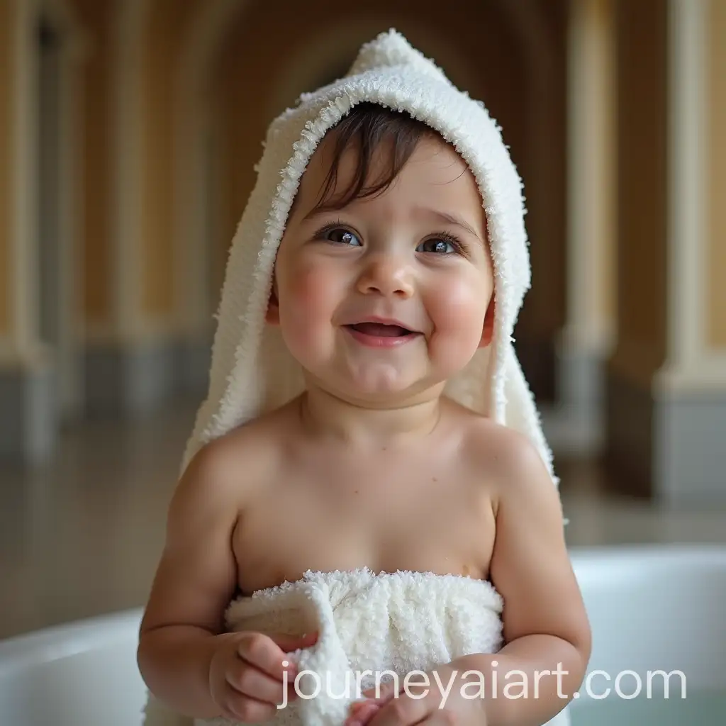 OneYearOld-Turkish-Baby-Girl-Smiling-After-Bath-in-Palace-Room