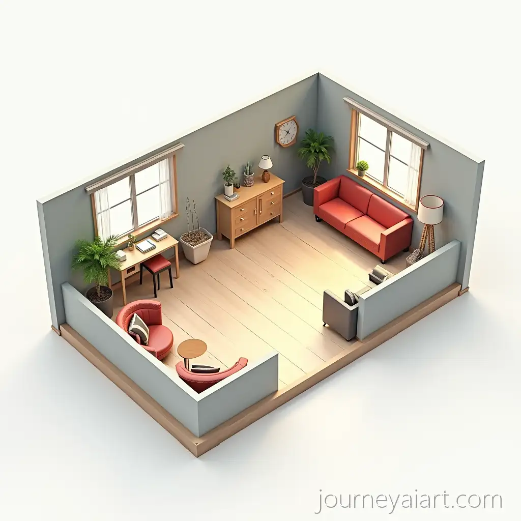 2D-Map-Layout-of-a-45x10-Meter-Unit-with-Furniture