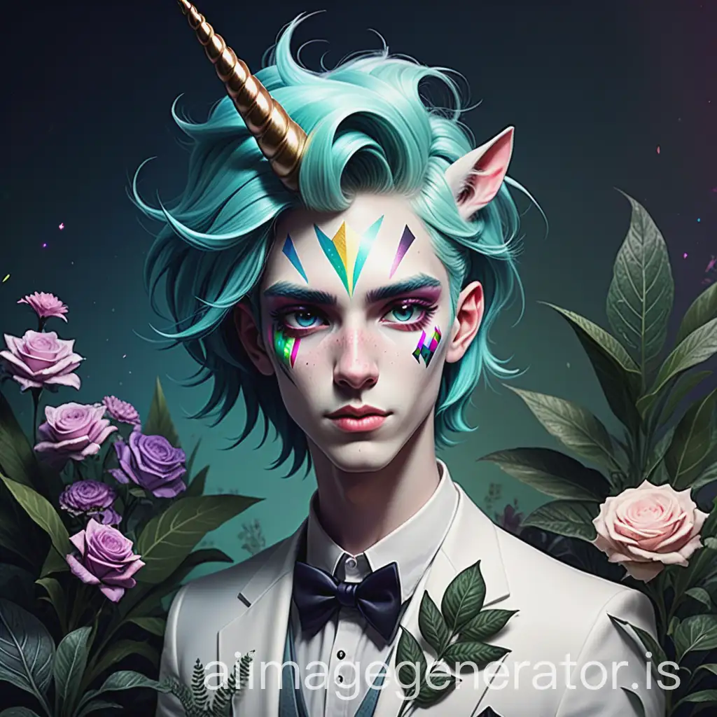 Androgynous-Character-Symbolizing-Duality-with-Music-Plants-and-Unicorn-Elements