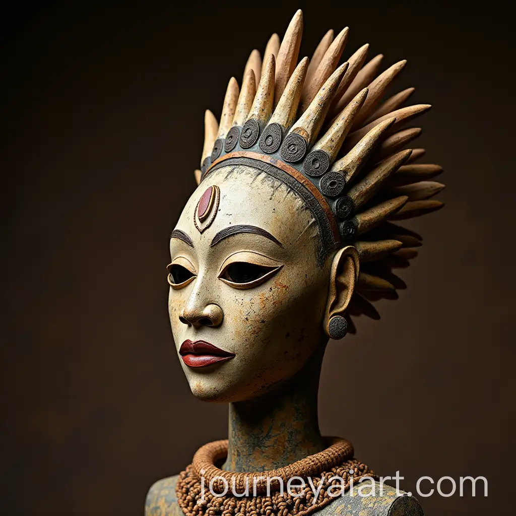 Benin-Ivory-Mask-with-Musical-Elements-and-Artistic-Interpretation