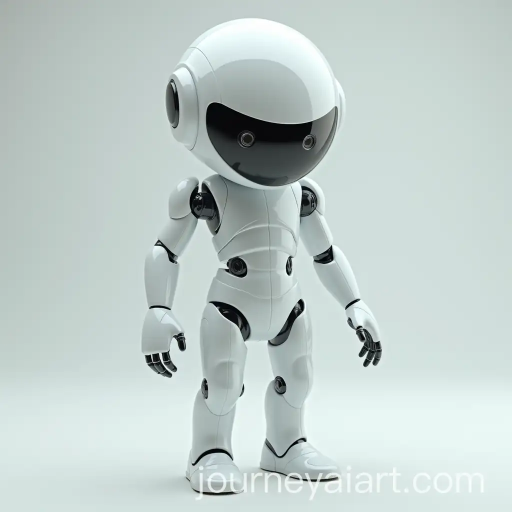 Futuristic-Humanoid-Robot-in-White-Shell-and-Helmet-Staring-at-Camera