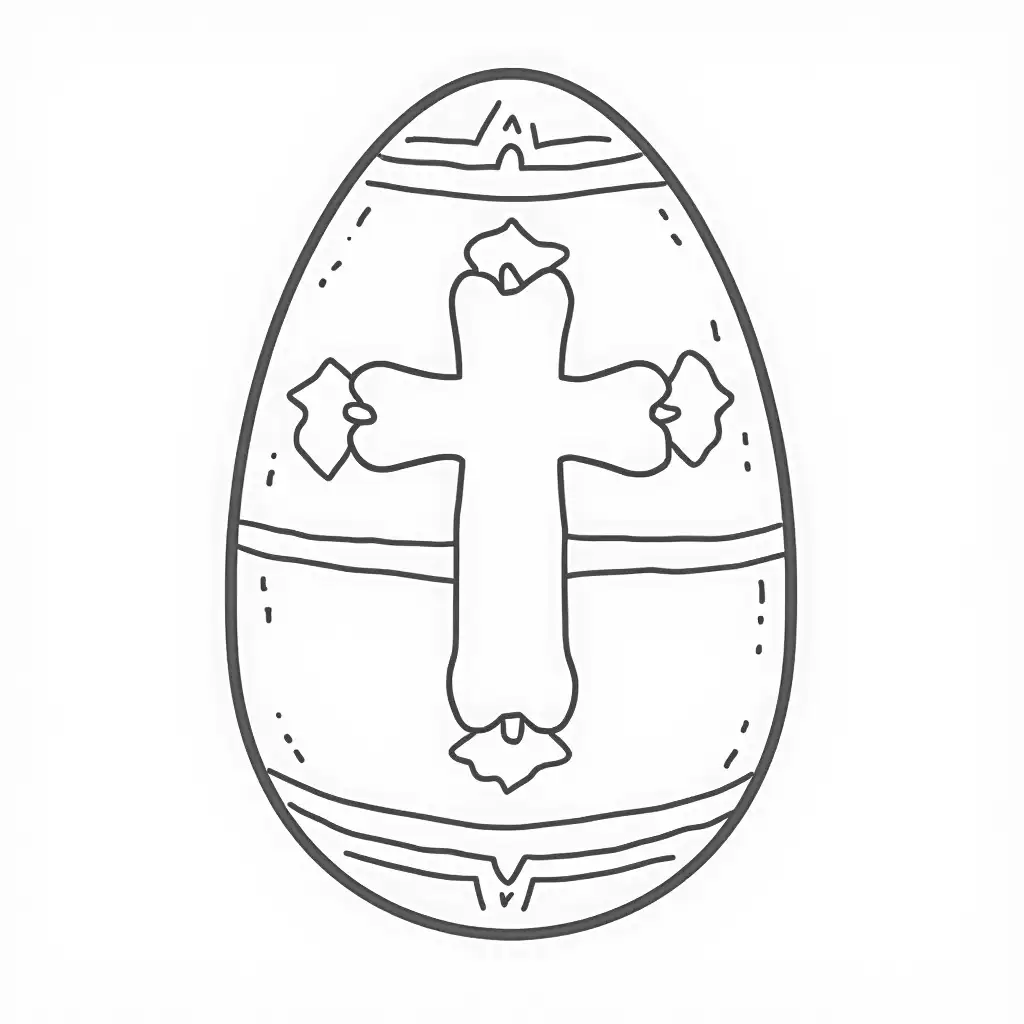 Easter-Egg-with-Cross-Design-for-Coloring