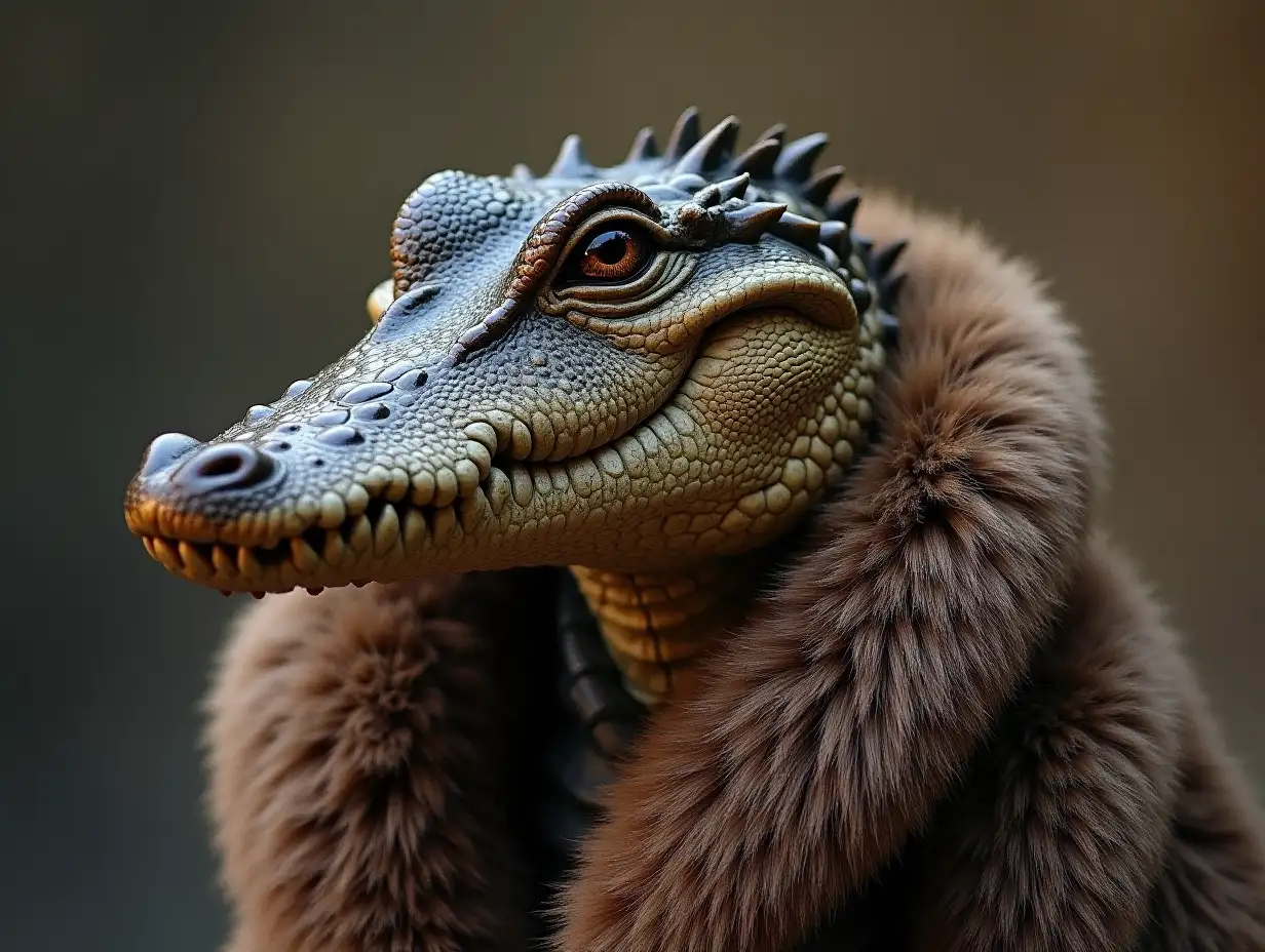 crocodile under fur coat