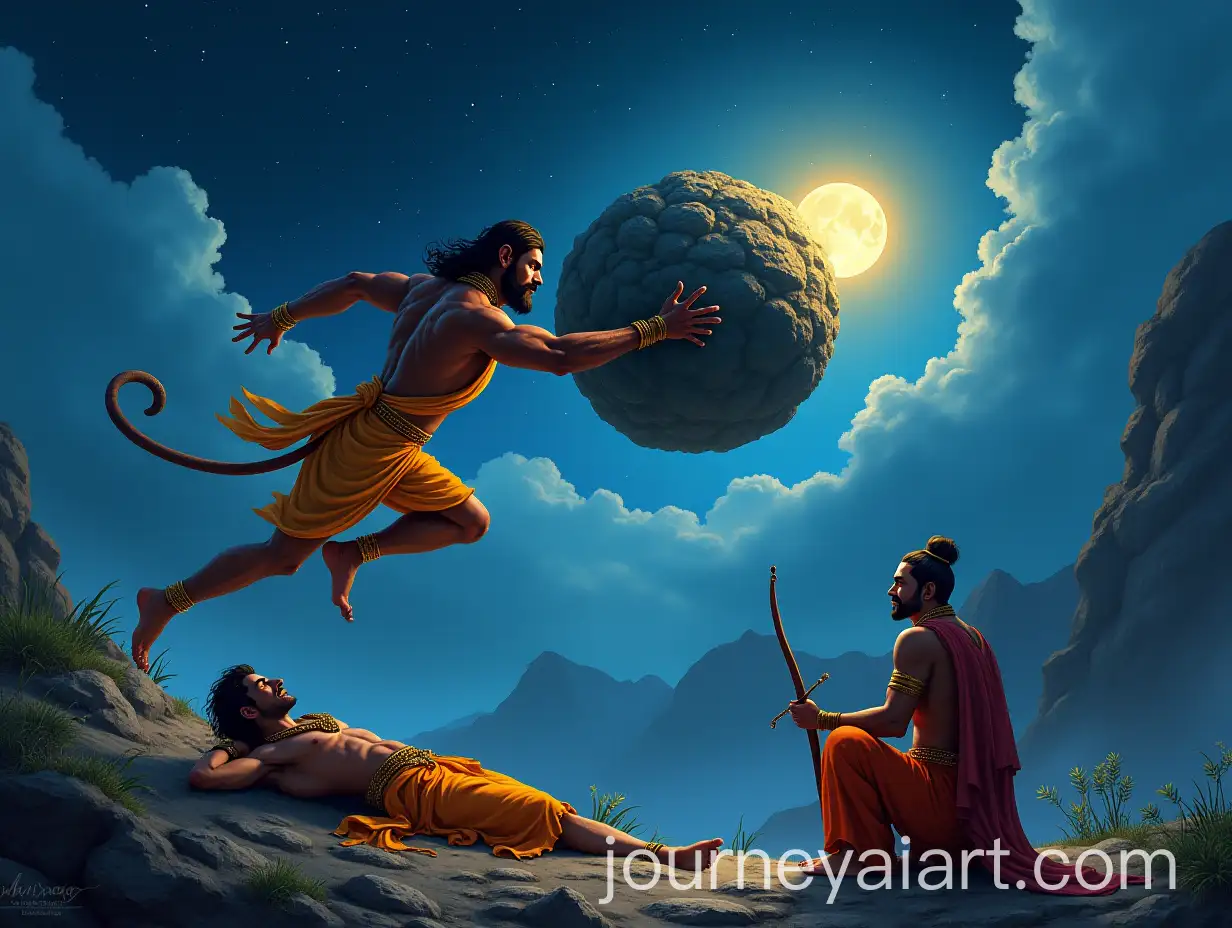 Hanuman-Carrying-Dronagiri-MountainAI-Image-Expansion-SEO-to-Save-Lakshmana-in-a-Himalayan-NightTime-Battle