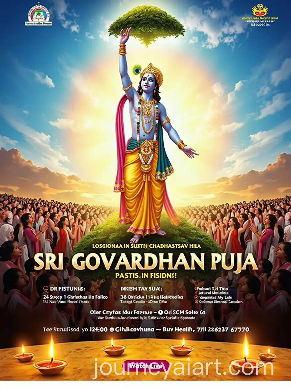 Divine-Scene-of-Lord-Krishna-Lifting-Govardhan-Hill-for-Sri-Govardhan-Puja-Festival