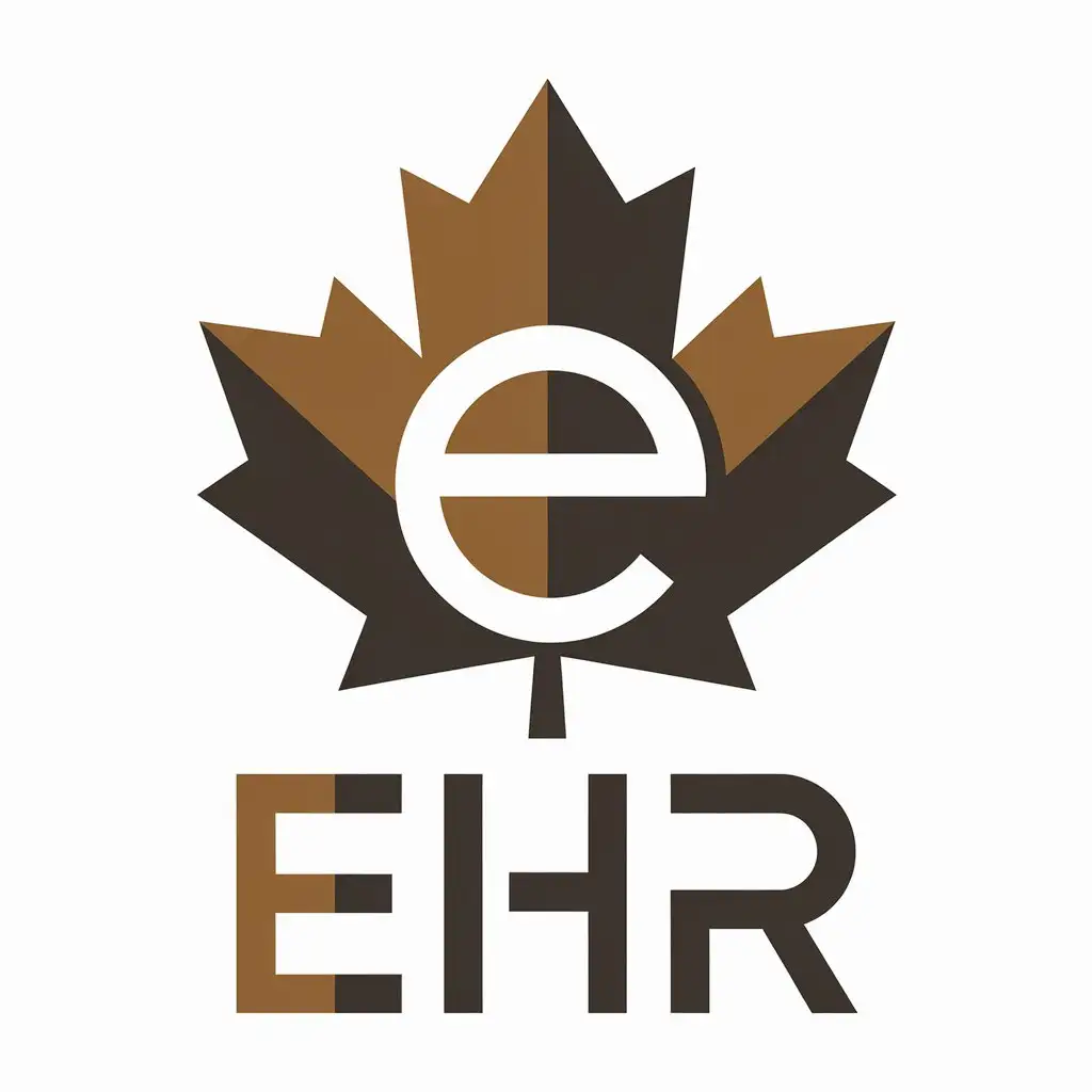 LOGO Design for EHR Maple Leaf Shape Incorporated with Letter E in Modern Minimalistic Style