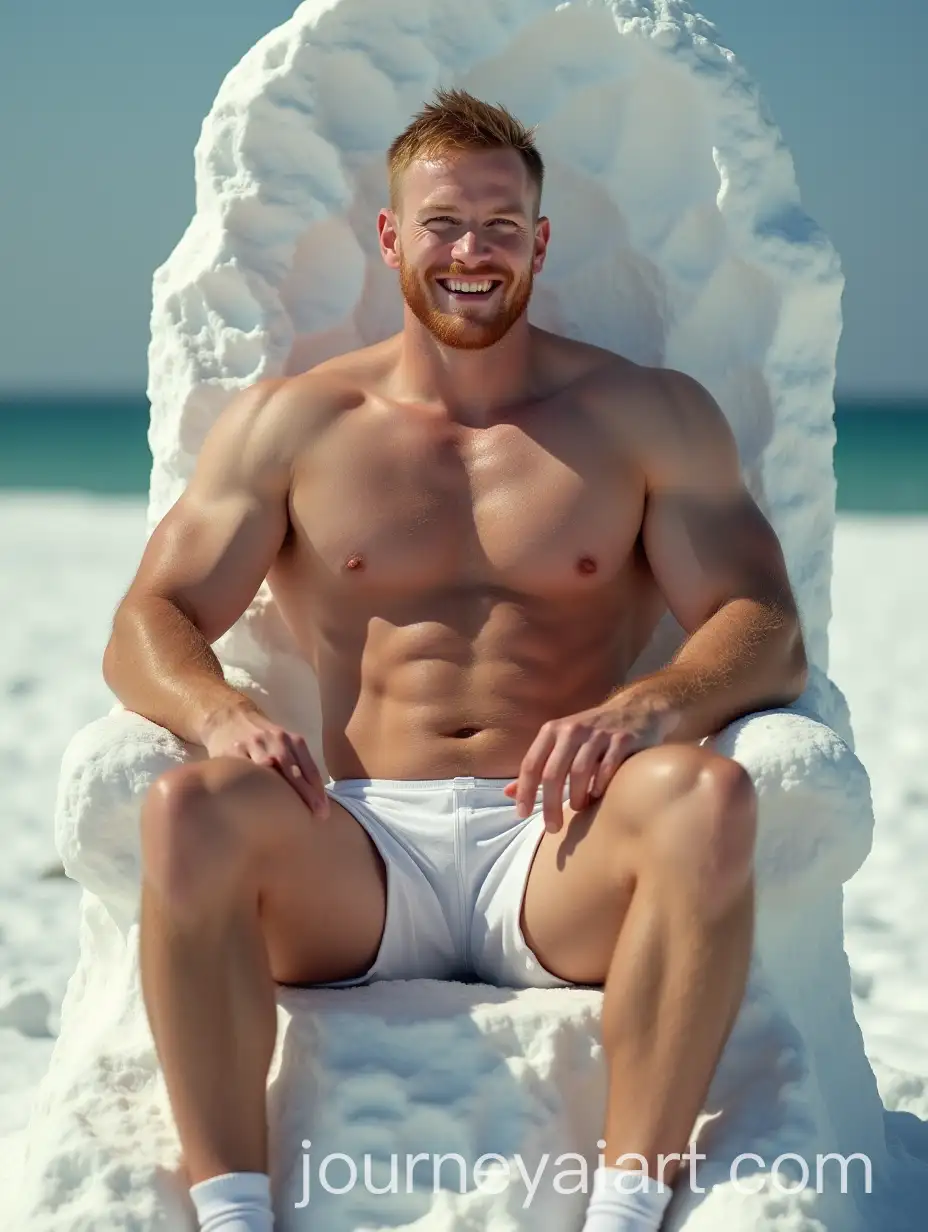 Handsome-Pale-Ginger-Man-with-Tattoos-Sitting-on-Snow-Throne
