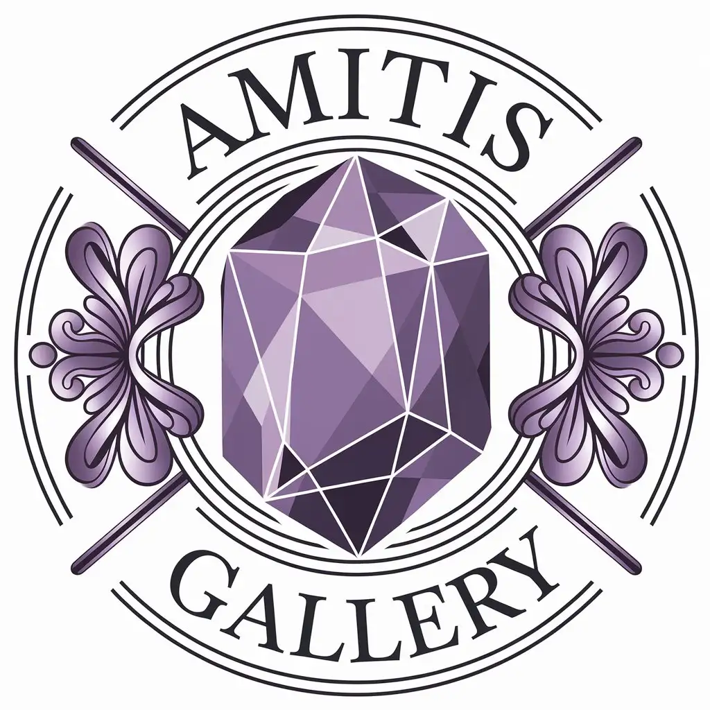 LOGO-Design-for-Amitis-Gallery-Elegant-Amethyst-Stone-Theme