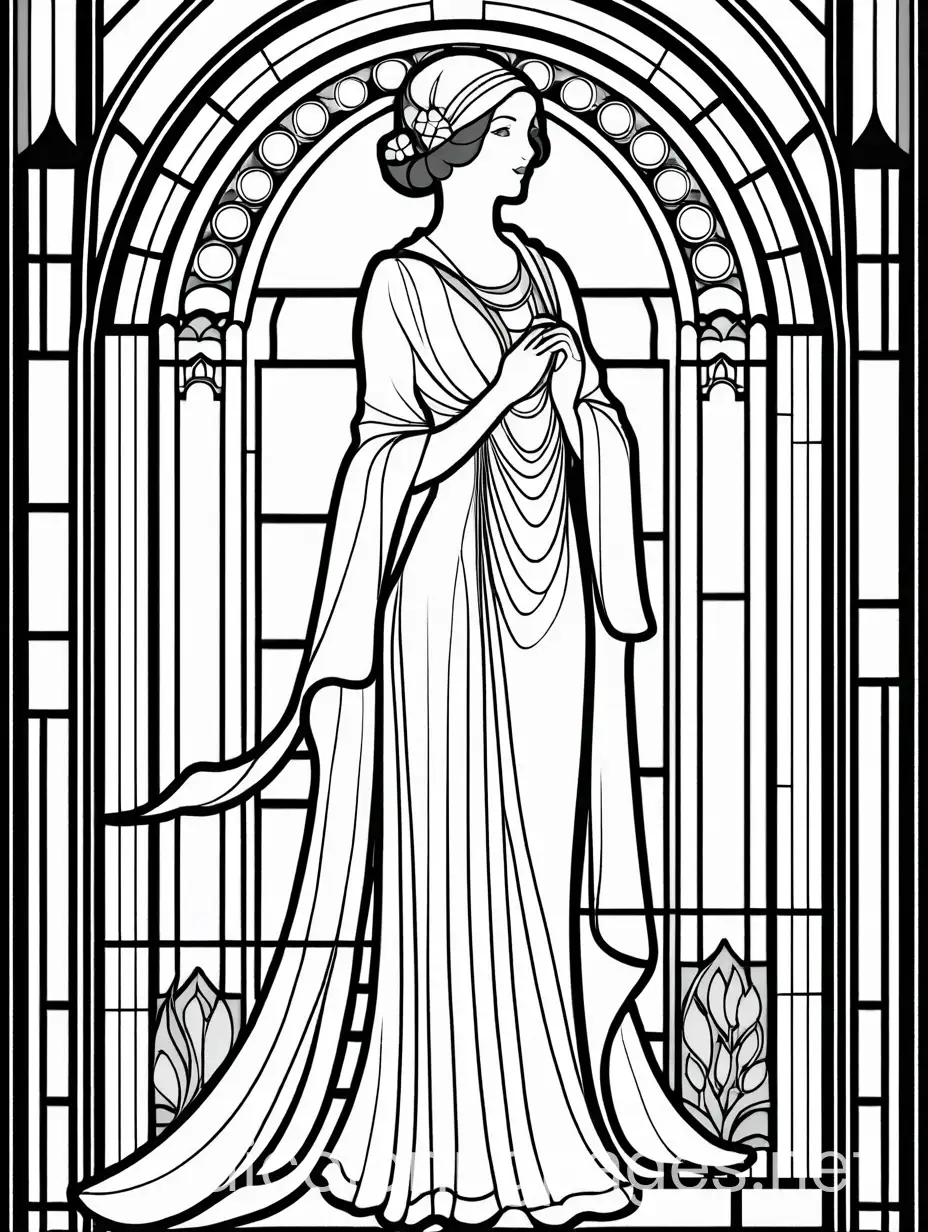 Elaborate-Stained-Glass-of-a-1920s-Woman-Coloring-Page