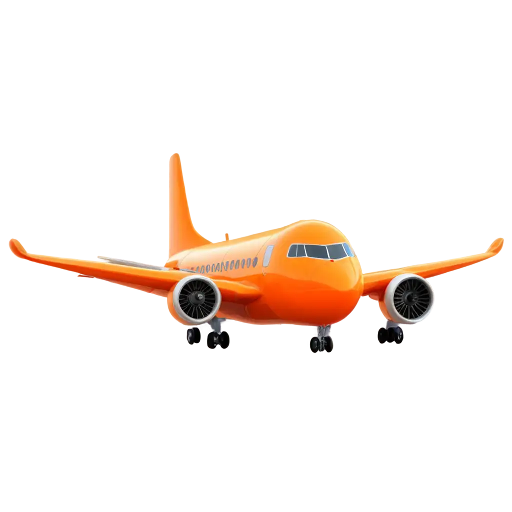 Cartoon-Orange-Airplane-PNG-HighQuality-Transparent-Image-for-Creative-Use