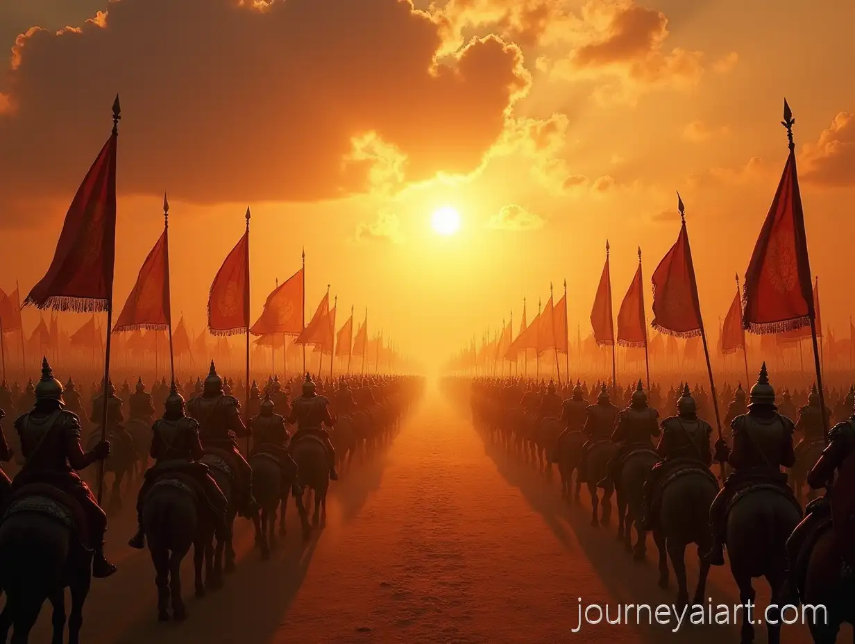 Dawn-at-Kurukshetra-with-Armies-of-Pandavas-and-KauravasDawn-at-Kurukshetra-Ready-for-Battle