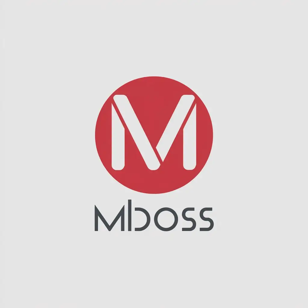 LOGO Design for MBOSS Red Theme with Clear Background and Modern Symbolism