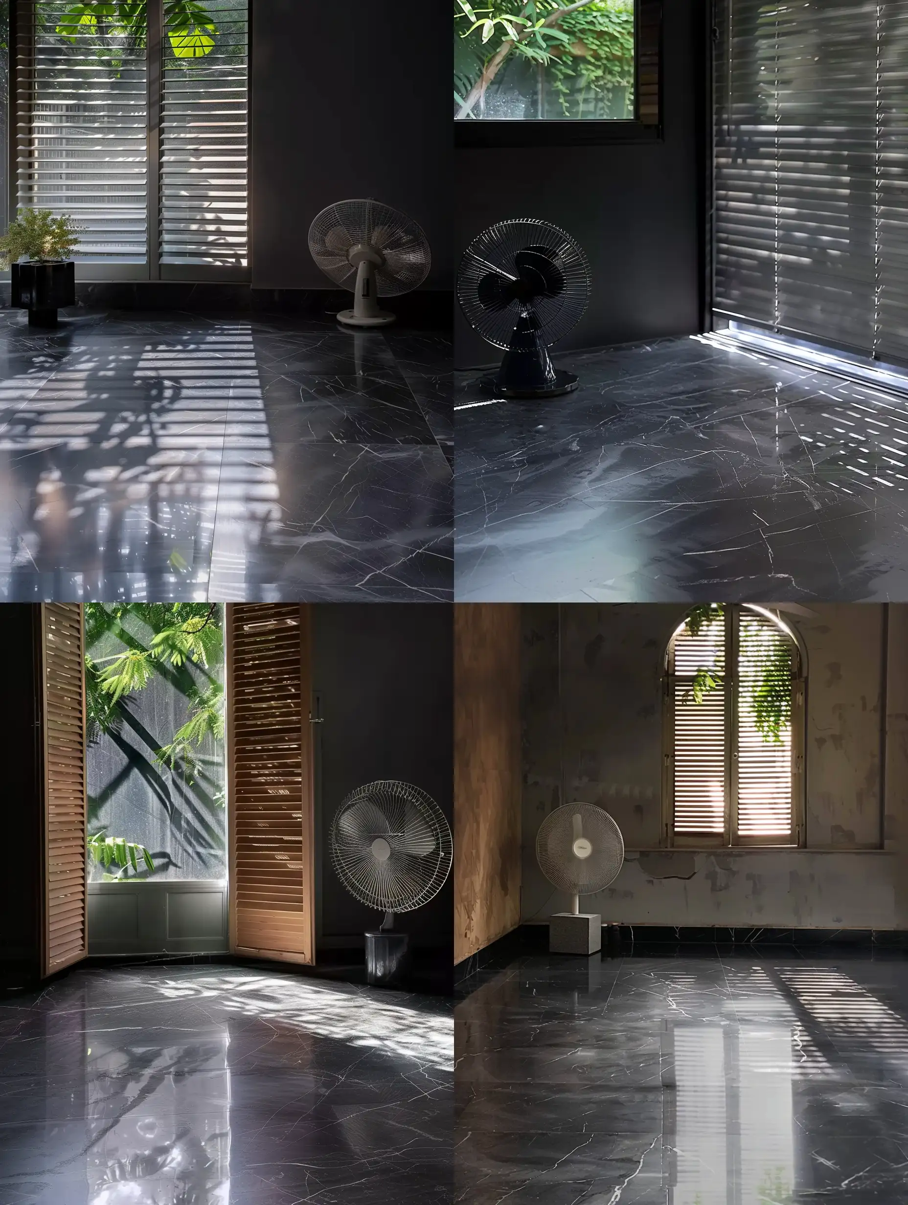 Elegant-Interior-Design-with-Black-Marble-Floor-and-Shutter-Window