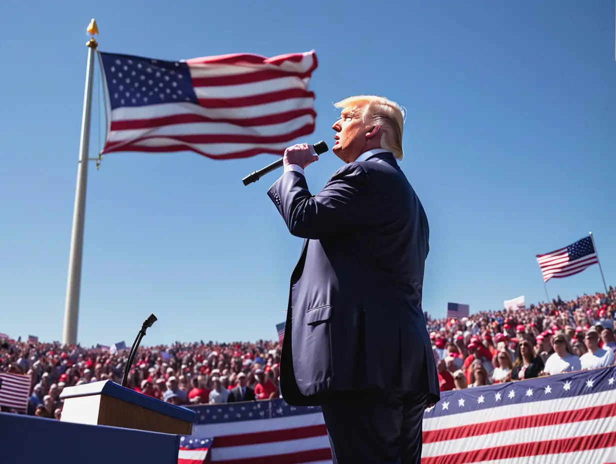 Donald-Trump-Political-Rally-with-American-Flag-and-Angel-in-Bright-Daylight