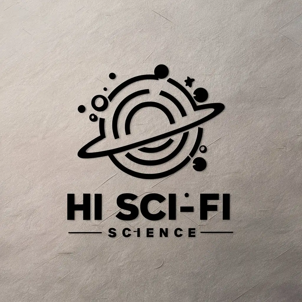 a vector logo design,with the text "Hi Sci-Fi | Science", main symbol:planet,complex,be used in Technology industry,clear background