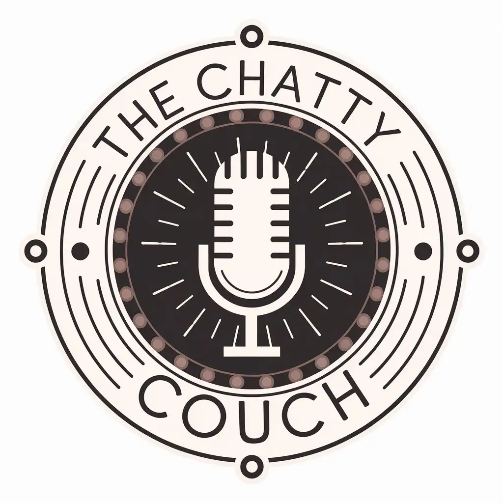 LOGO Design for The Chatty Couch Vector MIC Symbol with Light Complex Elements for Entertainment Industry