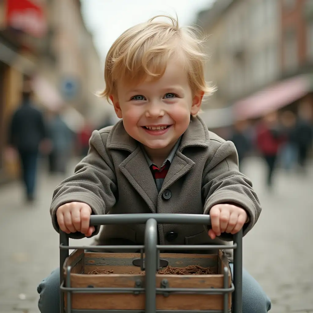 boy in a cart