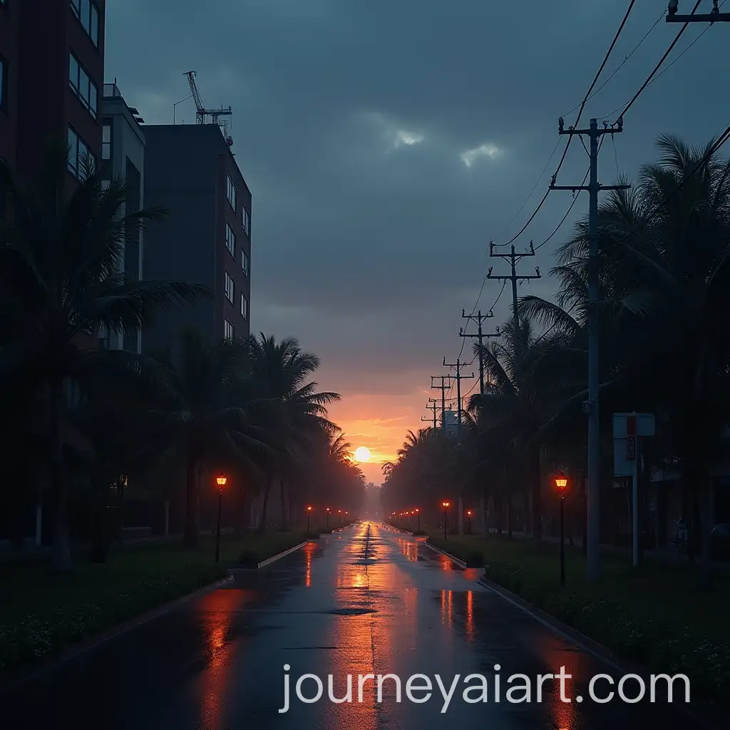 Serene-Evening-After-Rain-with-Reflections-and-Calm-Atmosphere