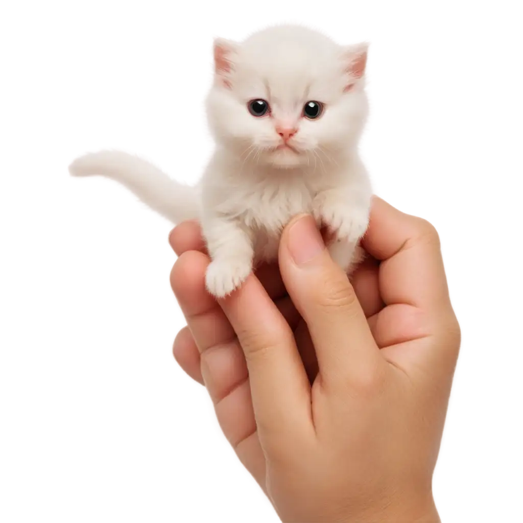 HighQuality-PNG-Image-of-a-Very-Small-White-Kitty-on-a-Persons-Finger