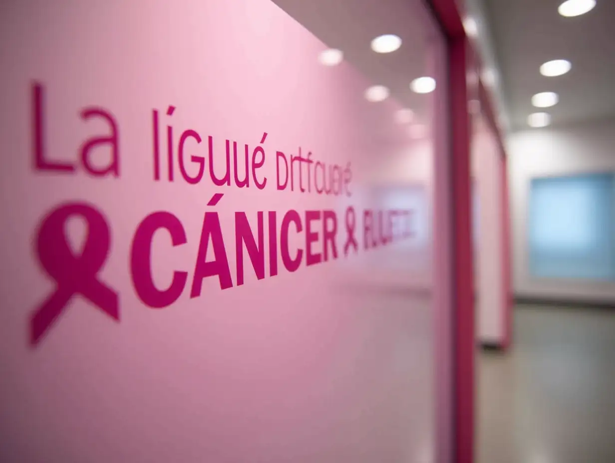 French-League-Against-Cancer-Logo-on-Pink-Glass-Plastic