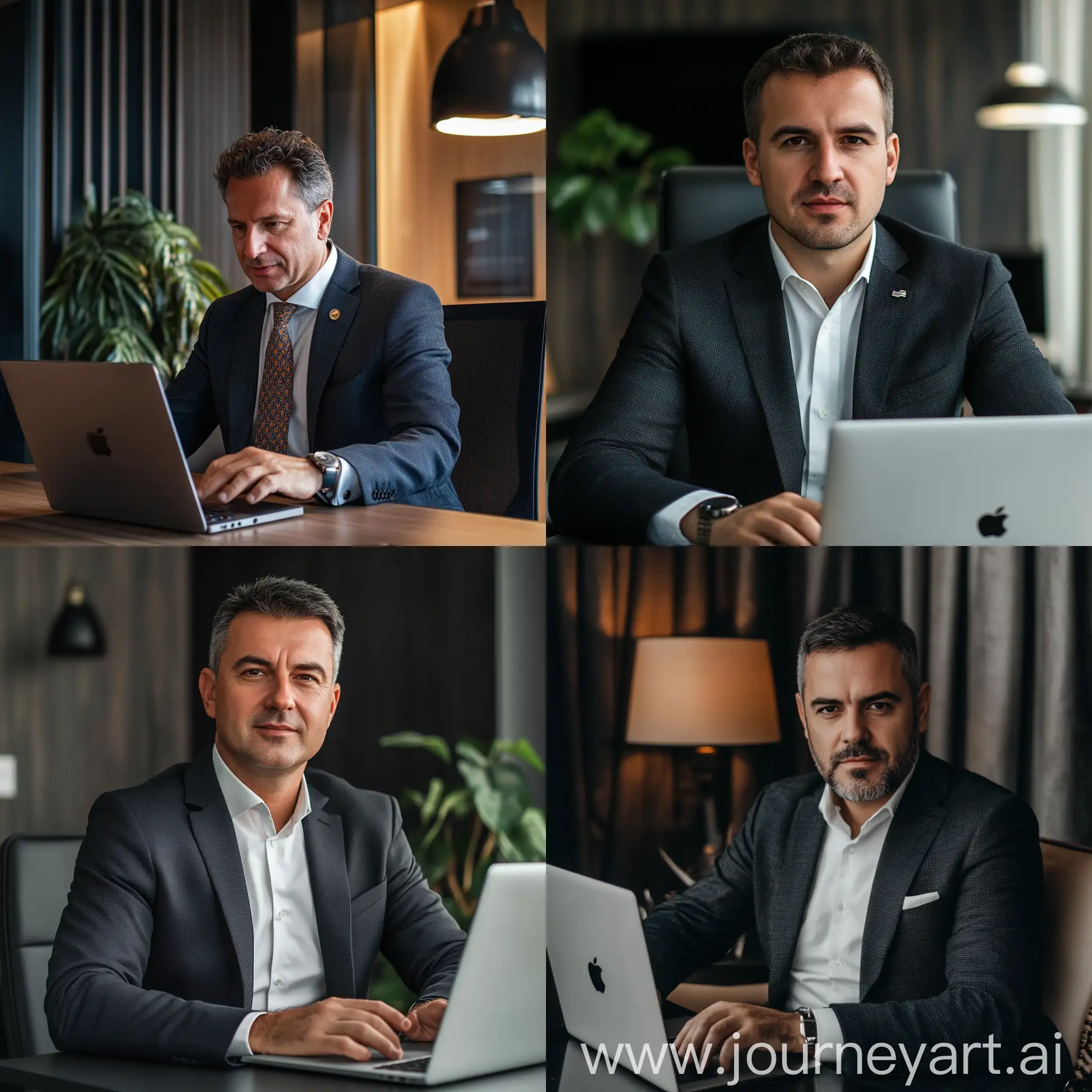 Businessman-in-Suit-Working-on-Laptop-in-Modern-Office