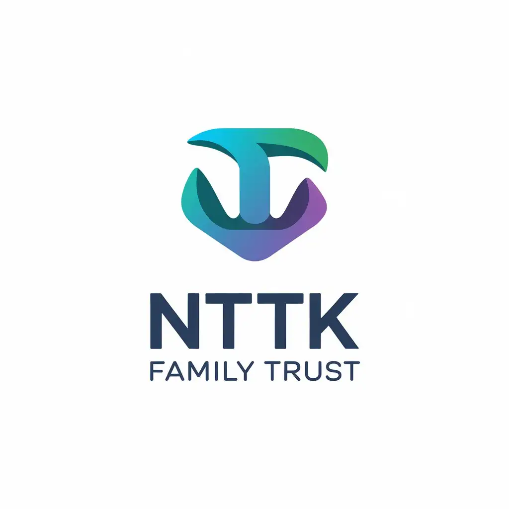 LOGO Design for NTTK Family Trust Cool Blues Greens and Purples with Modern Minimalist Aesthetic