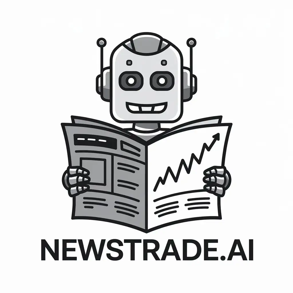 LOGO Design for Newstradeai Robot Newspaper Kline Chart Theme for Finance Industry