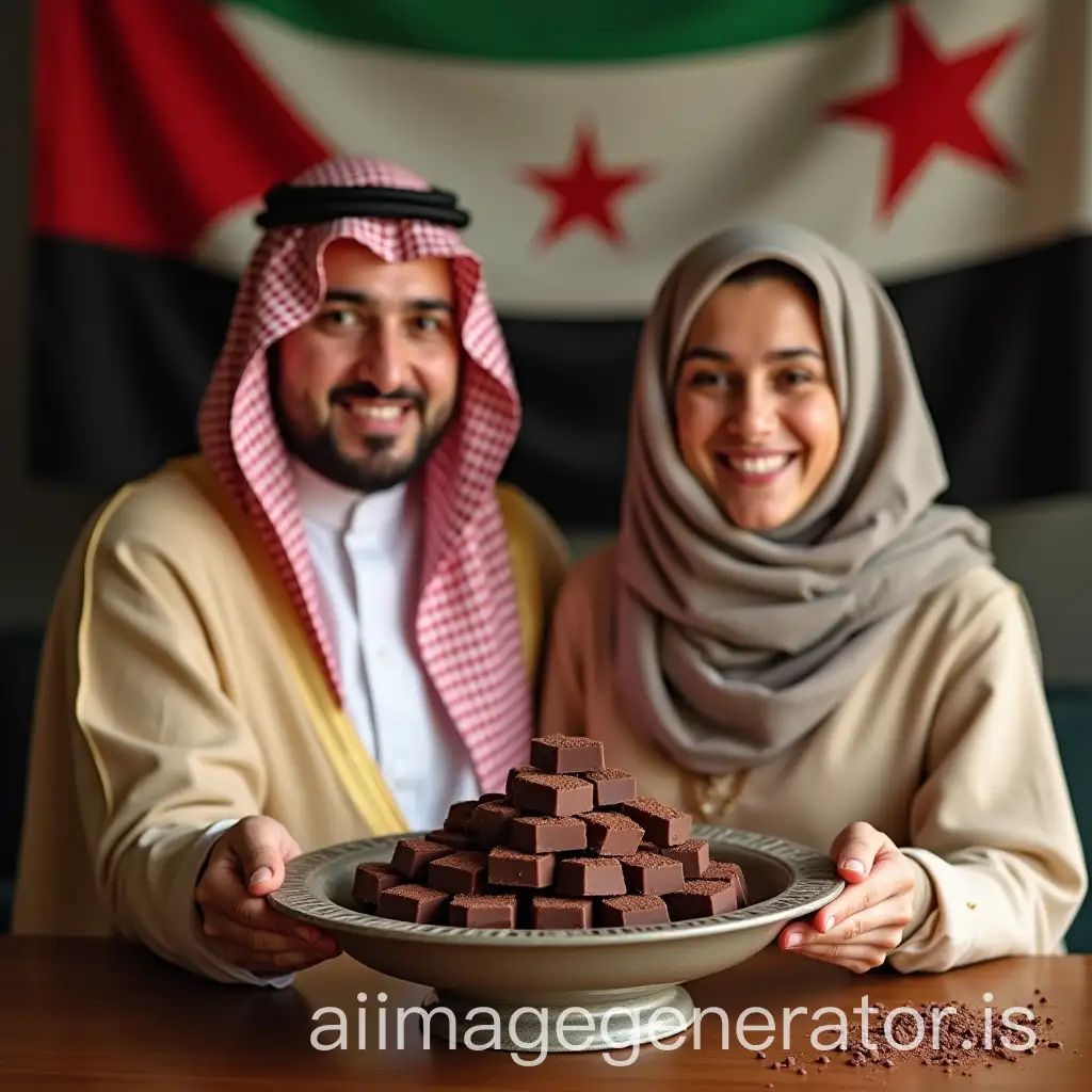 Saudi-Family-Celebrating-Syrian-Liberation-with-Passion-Chocolate-Dish