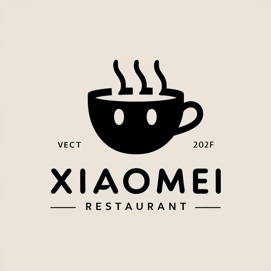 a vector logo design,with the text "xiaomei", main symbol:smiling cup,Moderate,be used in Restaurant industry,clear background