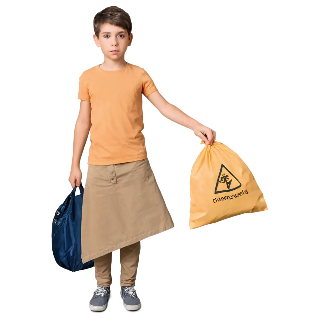 Child-with-a-Bag-in-Hand-and-Dangerous-Surroundings-PNG-Image-for-HighQuality-Visual-Representation