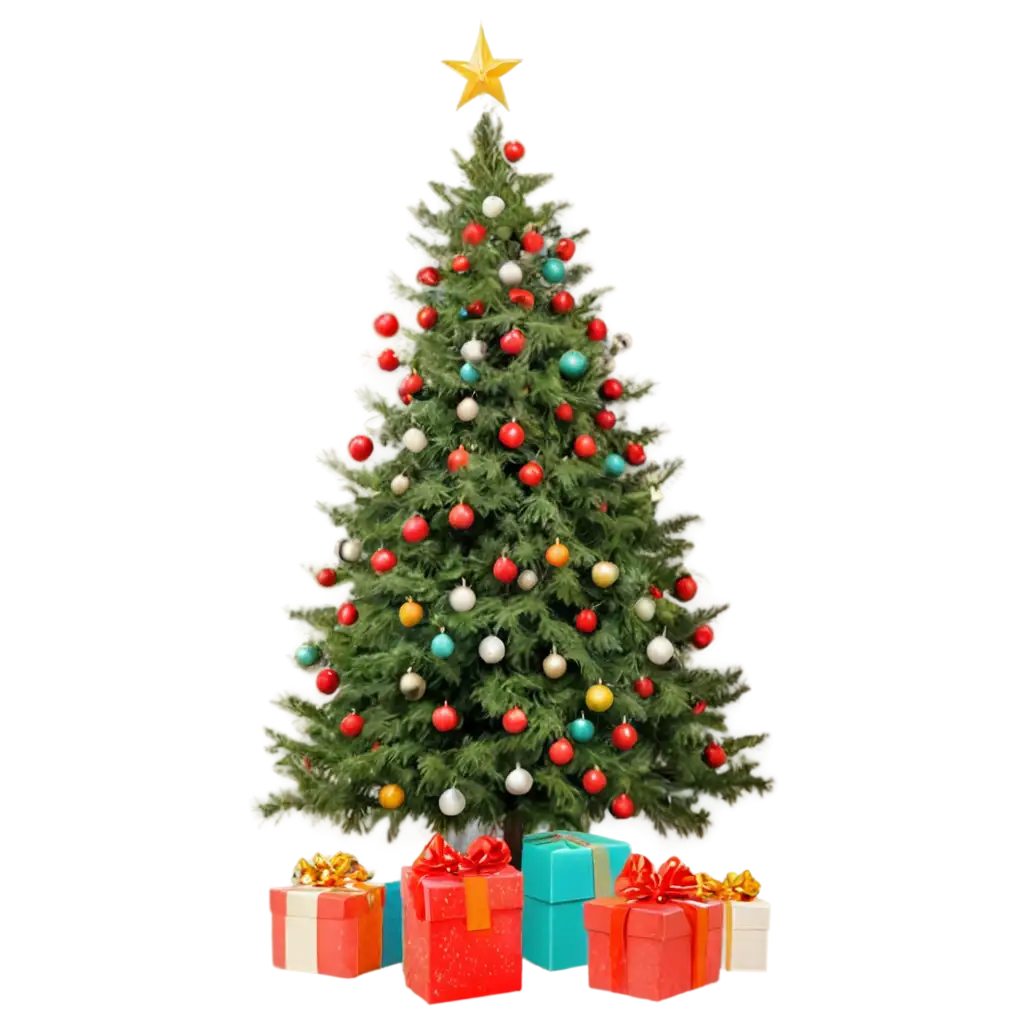 Christmas-Tree-with-Gift-PNG-Image-for-Clear-and-Versatile-Holiday-Design