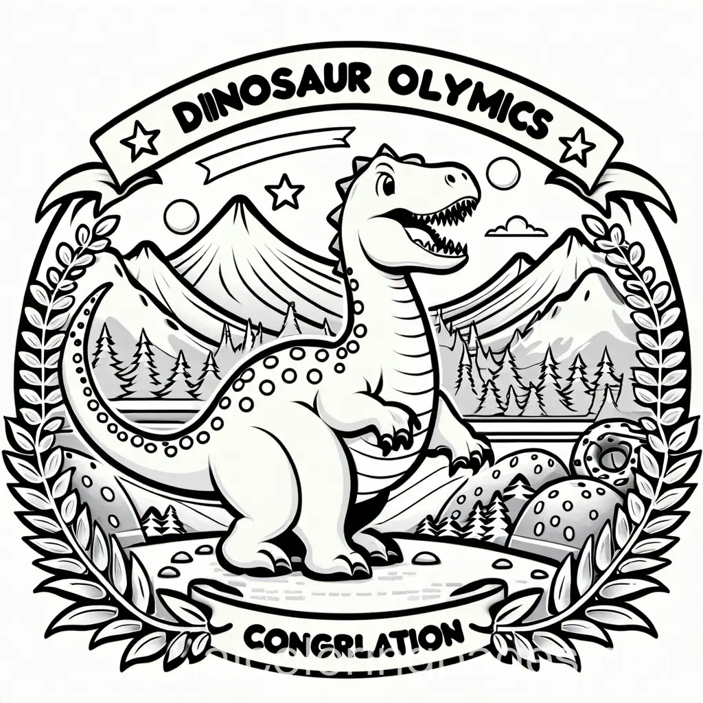 Dinosaur-Olympics-Celebration-Coloring-Page