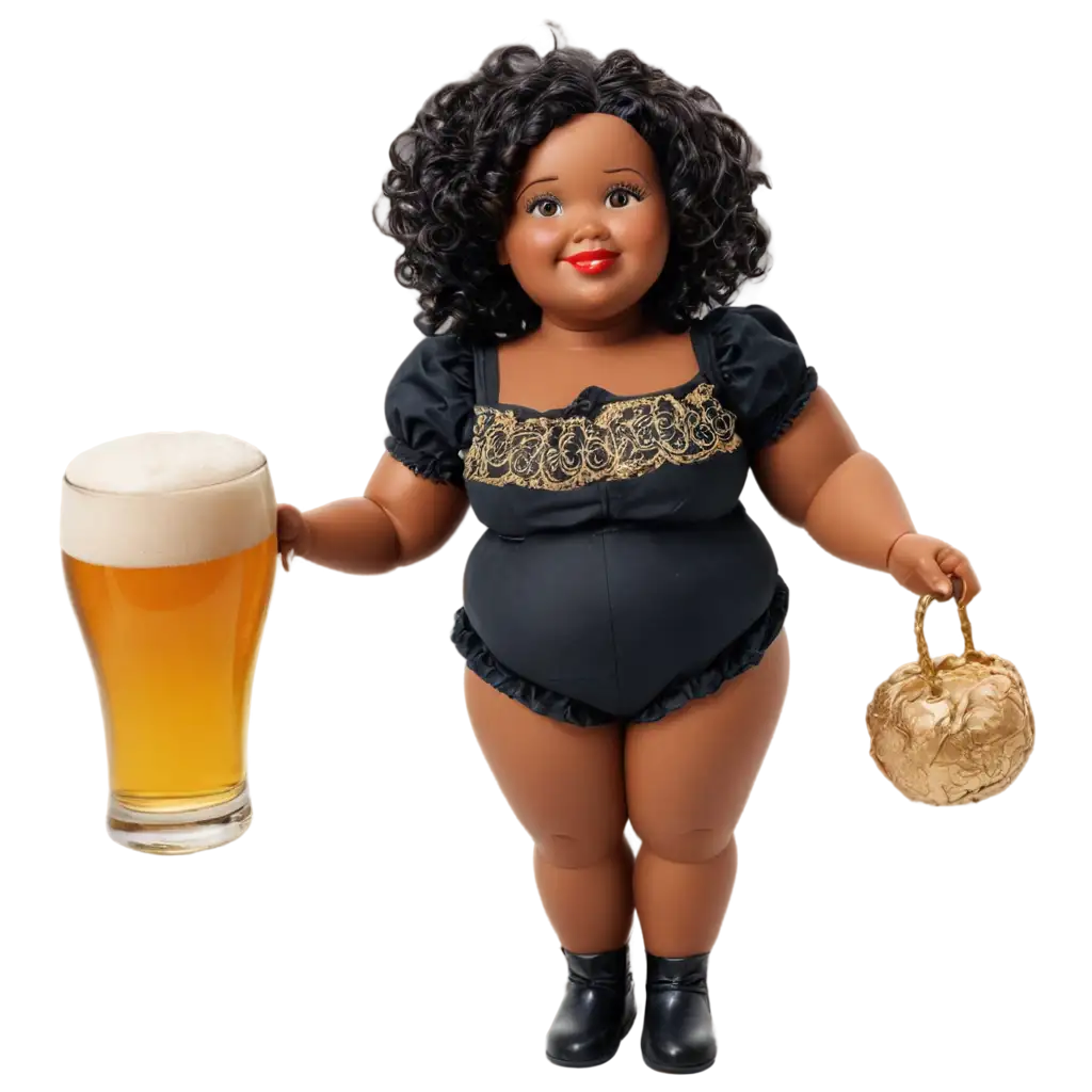 HighQuality-PNG-Image-of-a-Fat-Black-Doll-Holding-a-Beer-Mug