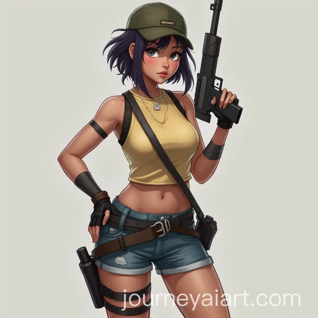 Confident-Female-PUBG-Character-MAGPIE-Concept-Art-with-Pump-Shotgun-in-Action