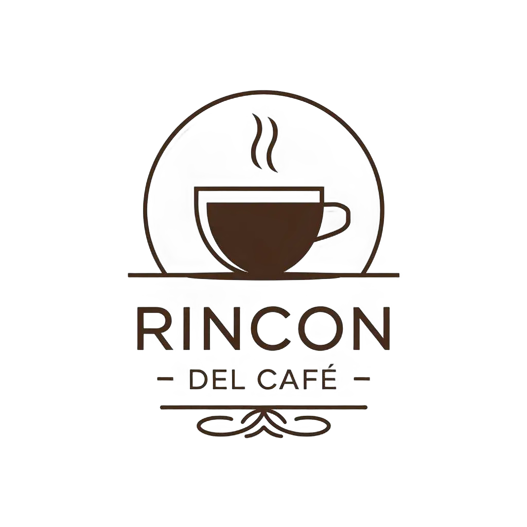 a vector logo design,with the text "Rincon del Café", main symbol:A cup of coffee,Minimalistic,clear background