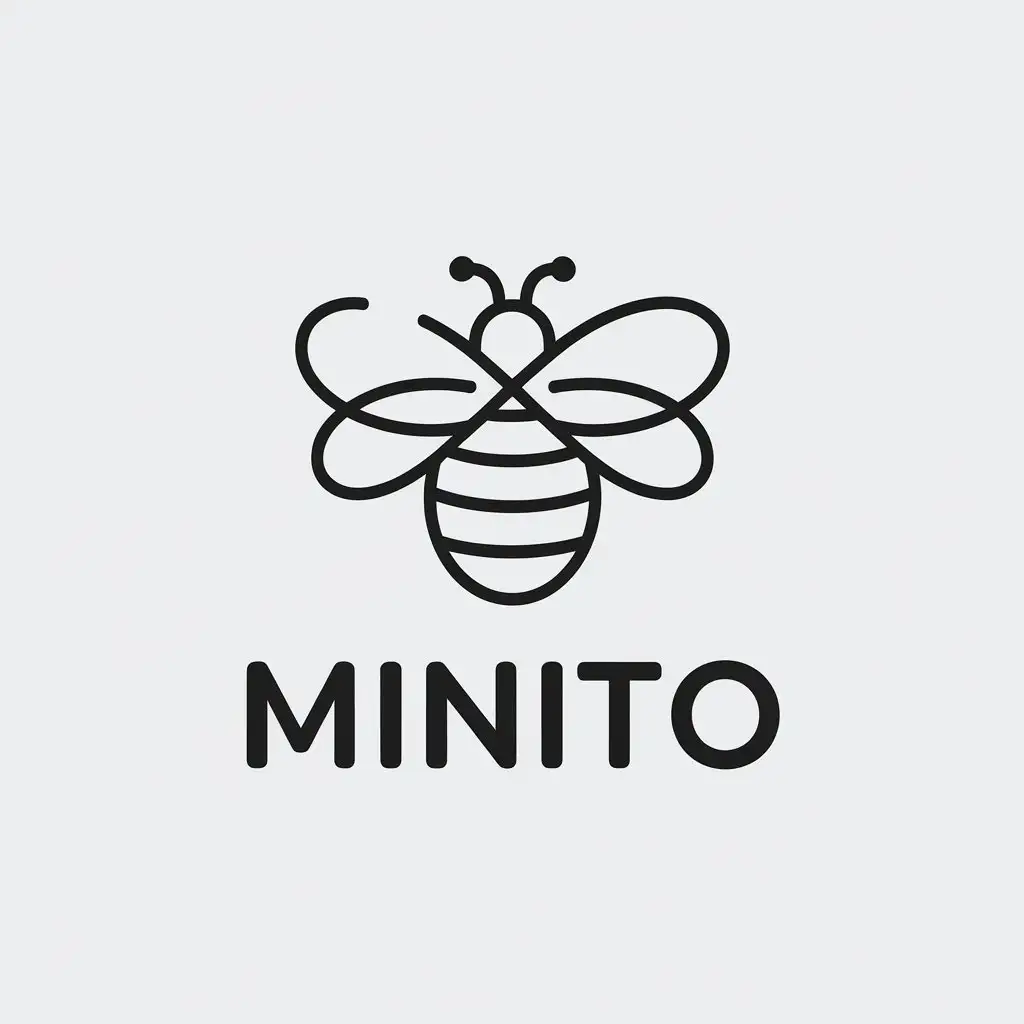 LOGO Design For Minito Minimalistic Bee Symbol for Home Family Industry